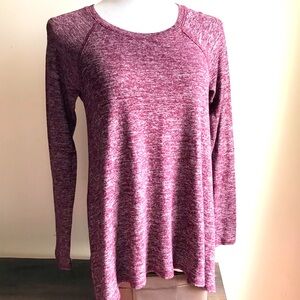 Hollister Marled Long Sleeve Scoop Neck Top - Mauve -M